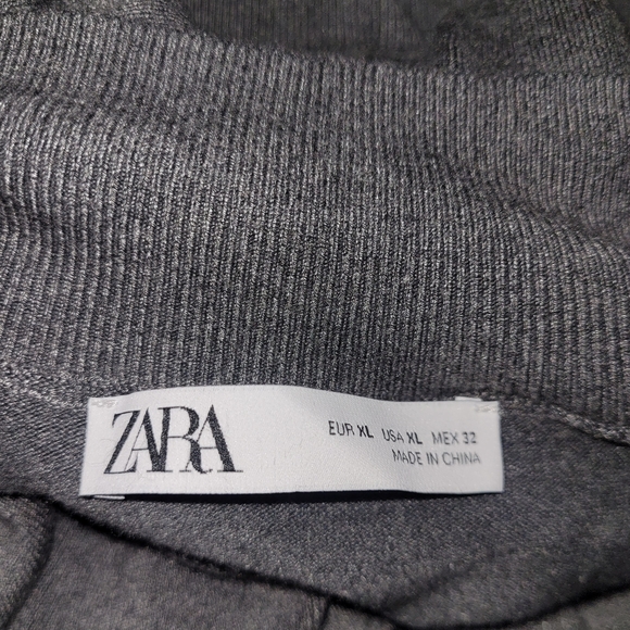 Zara Grey Mock Turtleneck Light Sweater With Button Up Shoulder XL - Picture 7 of 7